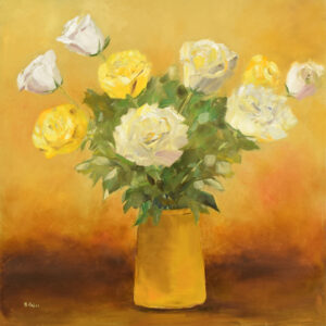 bouquet de roses jaunes et blanches